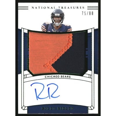 2019 Panini National Treasures Rookie Material Signatures RPS Green Numbers #35 Riley Ridley/88