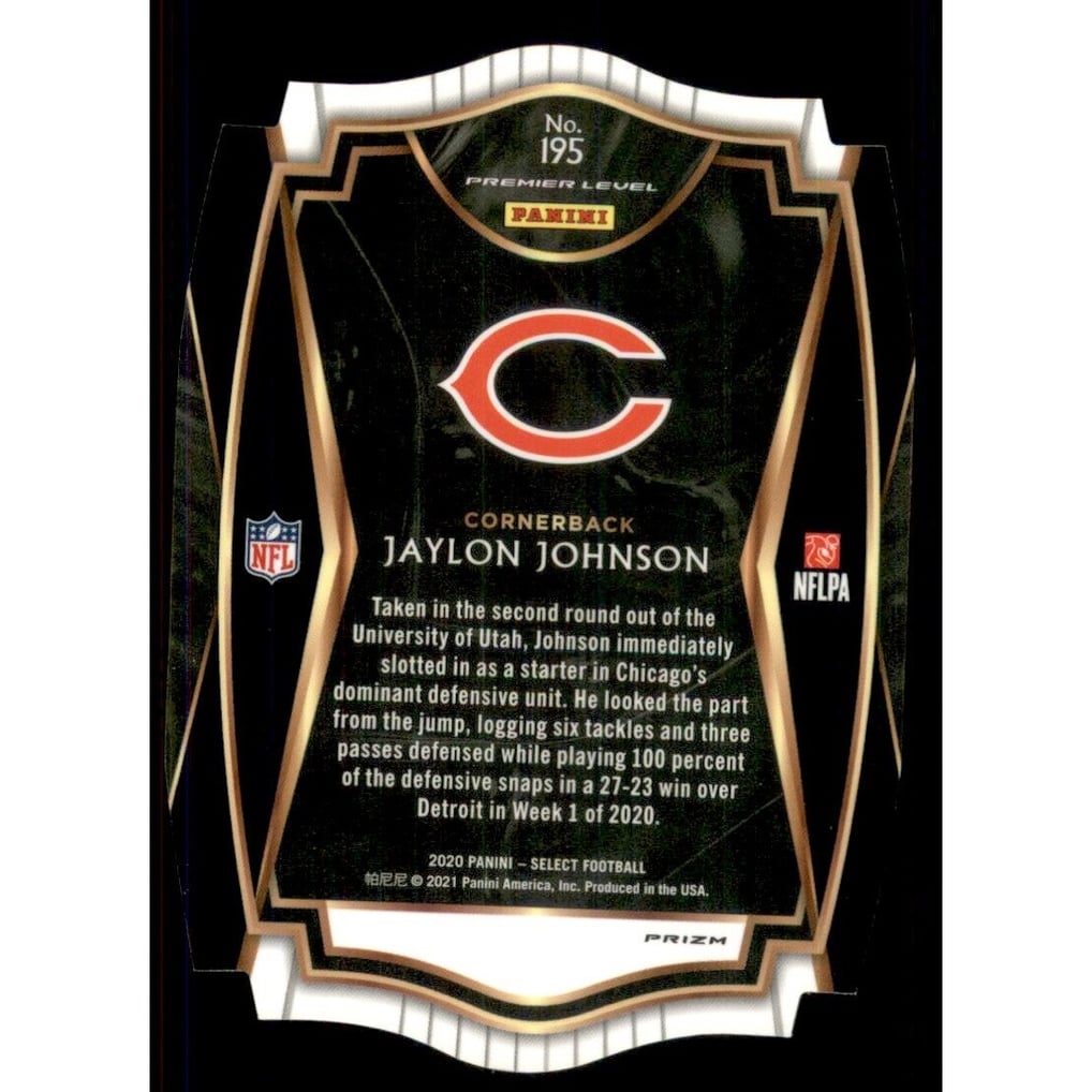 2020 Select Prizm Maroon Die Cut #195 Jaylon Johnson