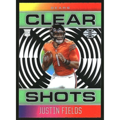 2021 Panini Illusions Clear Shots Emerald #19 Justin Fields