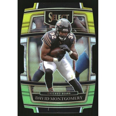 2021 Select Prizm Green and Yellow Die Cut #8 David Montgomery