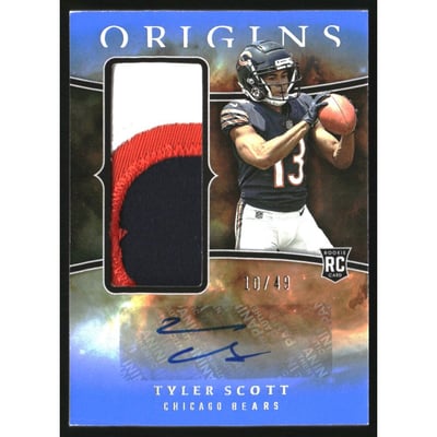 2023 Panini Origins Rookie Jumbo Patch Autographs Blue #33 Tyler Scott