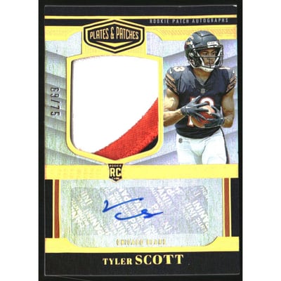 2023 Panini Plates and Patches Rookie Patch Autographs Gold #34 Tyler Scott