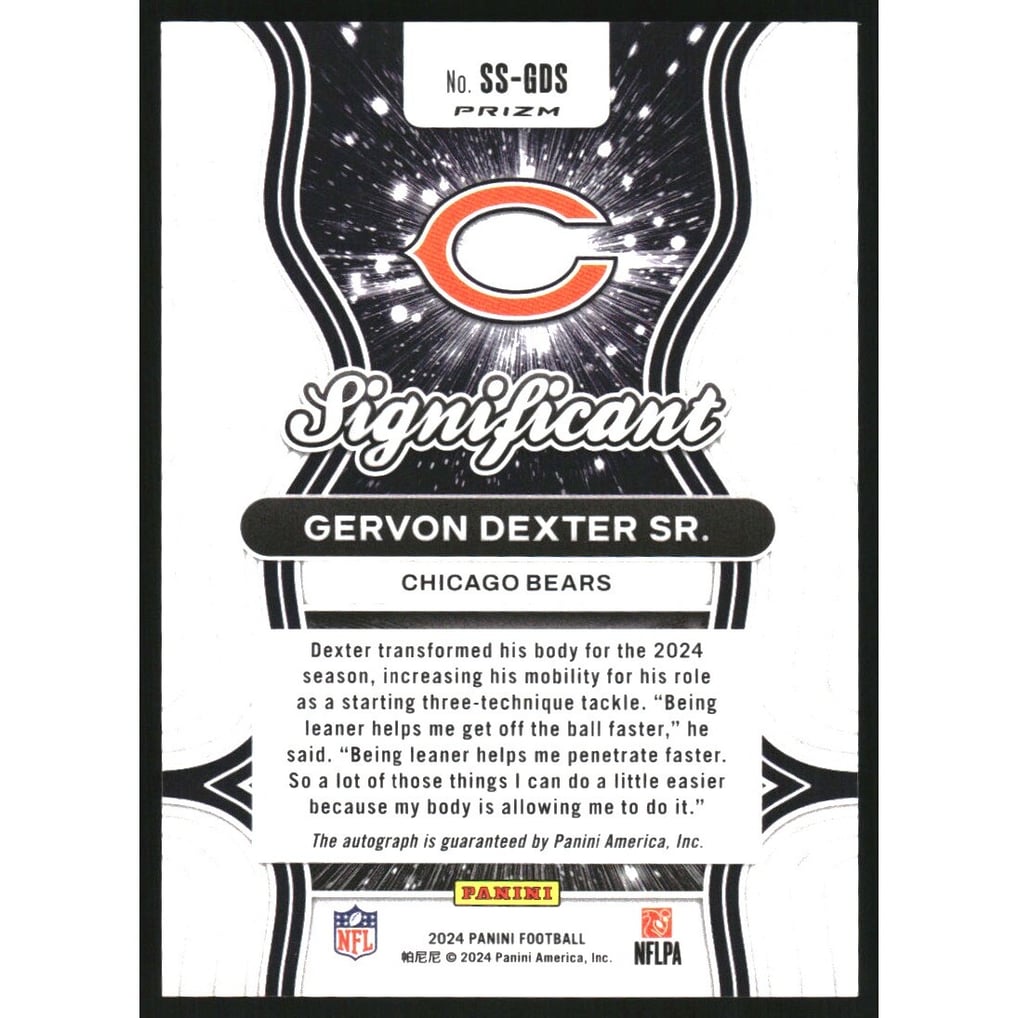 2024 Panini Prizm Significant Signatures #99 Gervon Dexter Sr.