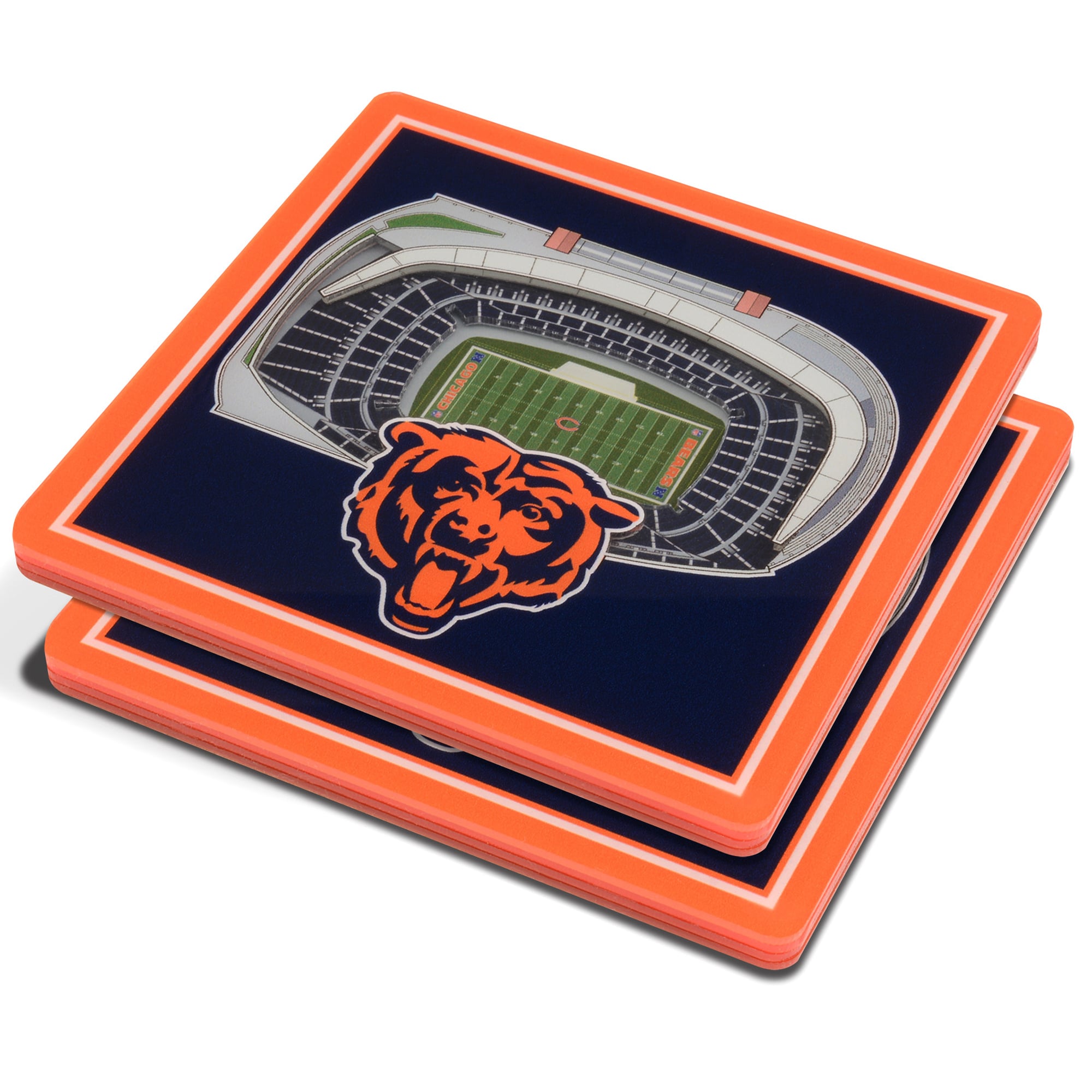 Chicago Bears Blue 3D StadiumViews Coasters display picture 1