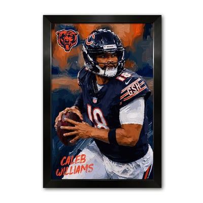 Caleb Williams Chicago Bears 14" x 20" Framed Football Player Action Portrait – Artist Series Print