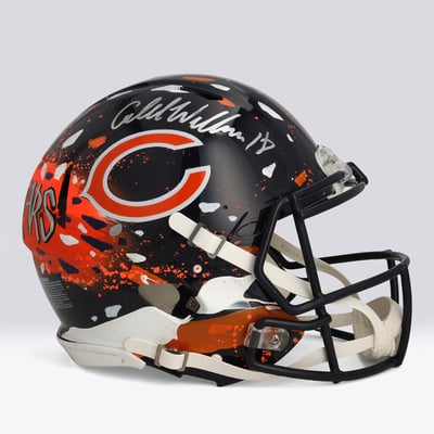 Caleb Williams Chicago Bears Autographed Fanatics Authentic Riddell Speed Authentic Helmet Art by King Saladeen - Limited Edition #1/1 - WN55916513