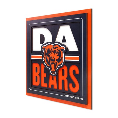Chicago Bears 12" x 12" Slogan Series 3D Wall Art