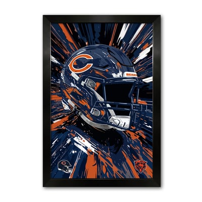 Chicago Bears 14" x 20" Framed Football Helmet Hyper Speed Art Print