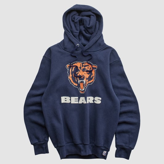 Chicago Bears Logo 7 90s Hooded Pullover Sweatshirt - Navy - Yth L by Fanatics Real Vintage