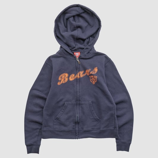 Chicago Bears NFL 2000s Hooded Full Zip Sweatshirt - Navy - XXS by Fanatics Real Vintage