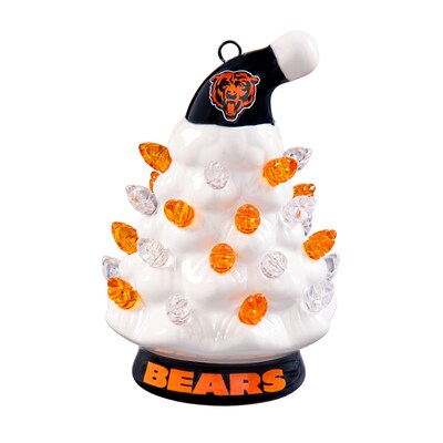Evergreen Enterprises Chicago Bears 2-Pack 4" White LED Ceramic Christmas Trees Set
