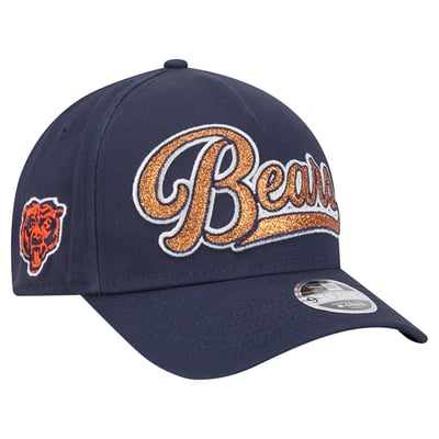 Chicago Bears New Era Girls Youth Glitz 9FORTY A-Frame Adjustable Hat - Navy