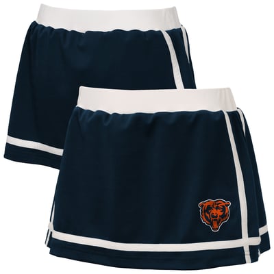  Chicago Bears WEAR by Erin Andrews Girls Youth Special Teams Striped Skort - Navy
