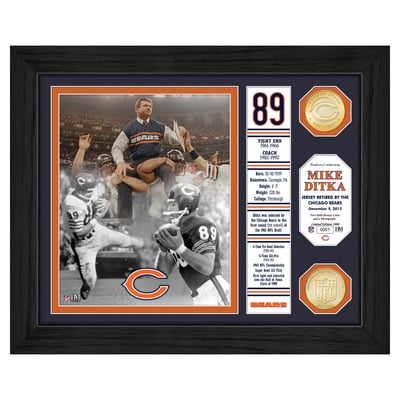 Highland Mint Chicago Bears 13" x 16" Mike Ditka Jersey Retirement Bronze Coin Photo Mint
