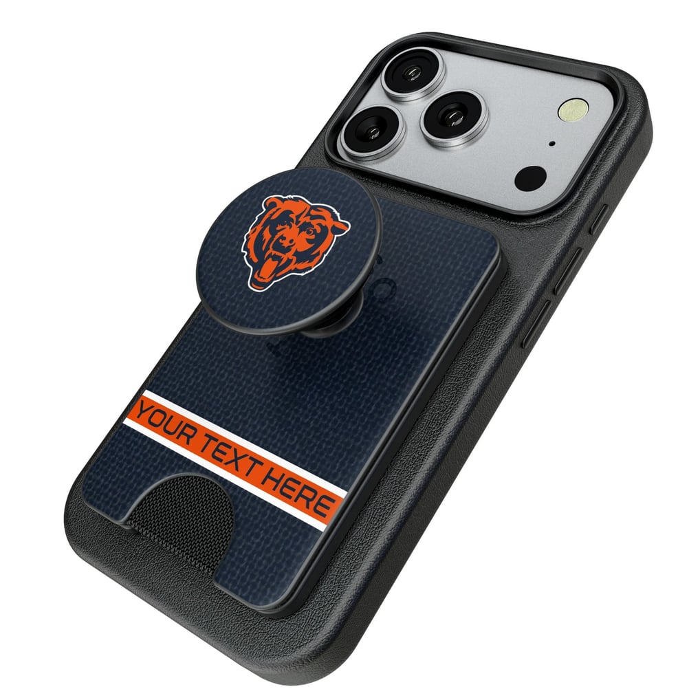 Chicago Bears Keyscaper Personalized Endzone Solid PopSockets Magnetic Wallet