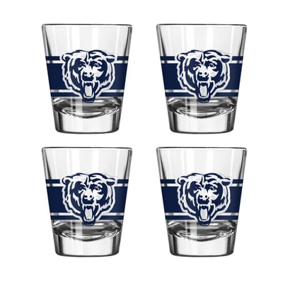 Chicago Bears Logo Brands Four-Piece Stripe Shot Glass Set
