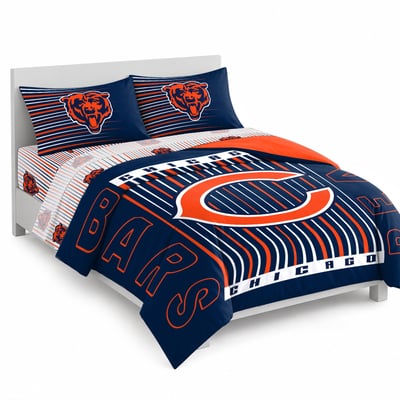 Logo Brands Chicago Bears Momentum Bed In A Bag - Queen