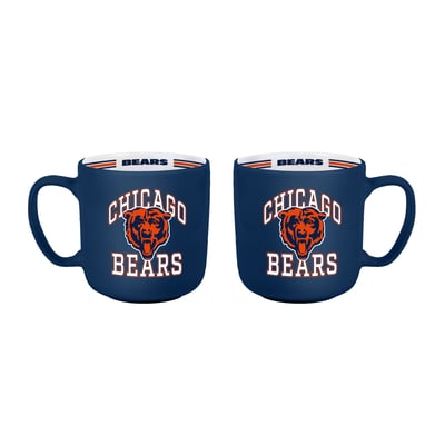 Chicago Bears Logo Brands Two-Piece 15oz. Stripe Mug Set