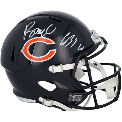 Luther Burden III & Rome Odunze Chicago Bears Autographed Fanatics Authentic Riddell Speed Replica Helmet