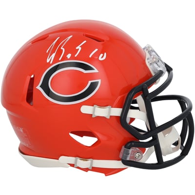 Luther Burden III Chicago Bears Autographed Fanatics Authentic Riddell Orange Alternate Speed Mini Helmet with White Signature