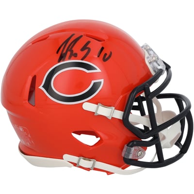 Luther Burden III Chicago Bears Autographed Fanatics Authentic Riddell Orange Alternate Speed Mini Helmet