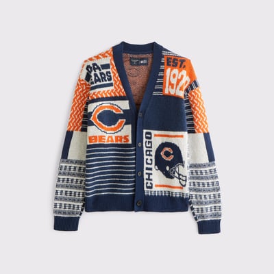  Chicago Bears Abercrombie & Fitch Cardigan Sweater - Navy
