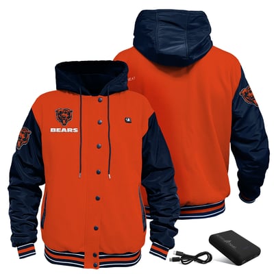 Chicago Bears ActionHeat 5V Heated Varsity Jacket - Orange