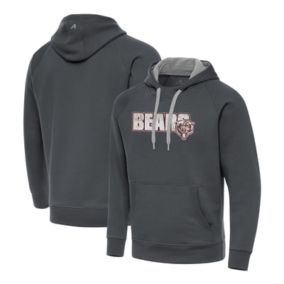 Chicago Bears Antigua Woodland Camo Victory Hoodie - Charcoal