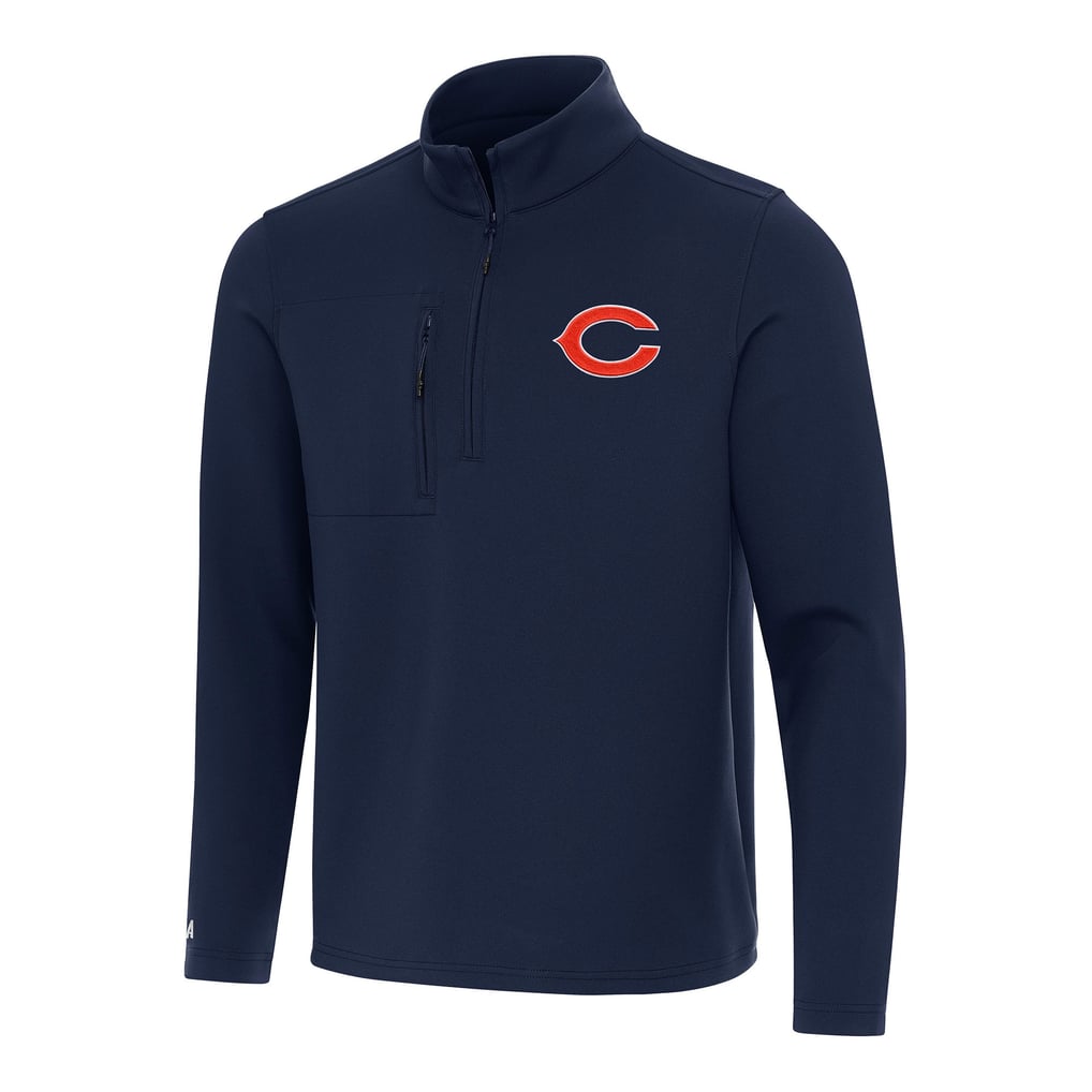 Chicago Bears Antigua Insider Quarter-Zip Pullover Top - Navy