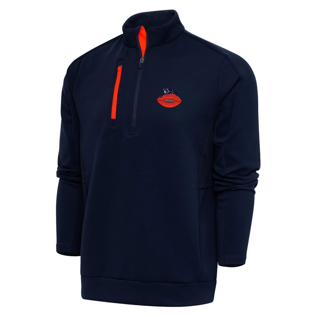 Chicago Bears Adult Throwback Logo Generation Quarter-Zip Pullover Top - Navy