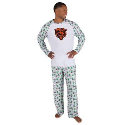 Chicago Bears Concepts Sport Frostbite Knit Long Sleeve Top & Pants Sleep Set - White