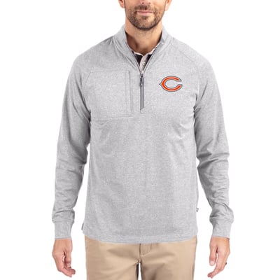Chicago Bears Cutter & Buck  Adapt Eco Knit Quarter-Zip Pullover Top - Heather Gray