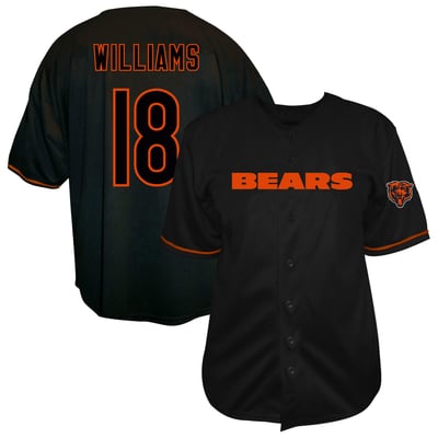 Caleb Williams Chicago Bears Fanatics Big & Tall Button-Up Baseball Jersey - Black
