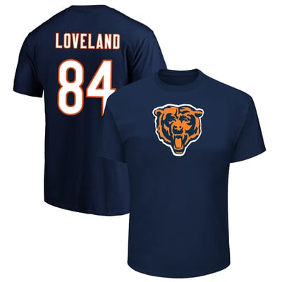 Colston Loveland Chicago Bears Fanatics Big & Tall Name & Number T-Shirt - Navy