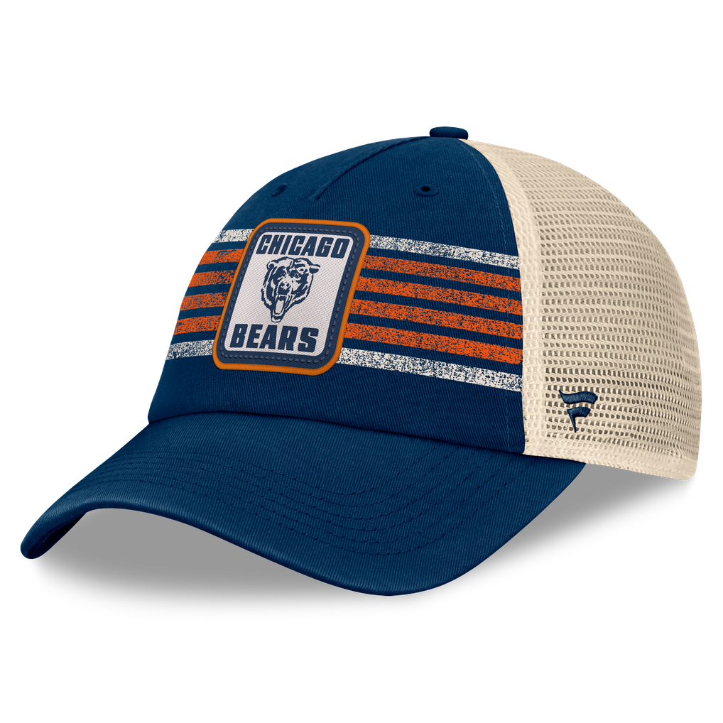  Chicago Bears Fanatics Heritage Logo Waggle Unstructured Trucker Hat - Navy