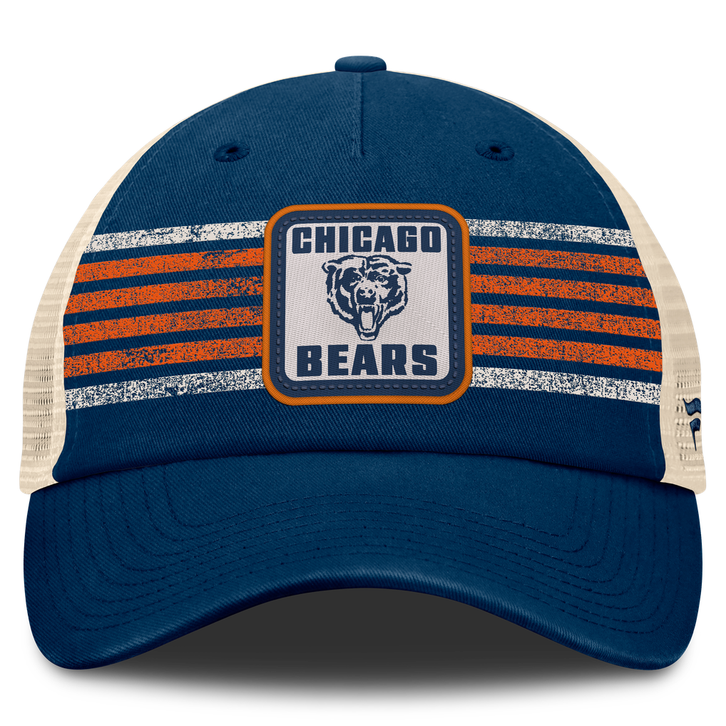  Chicago Bears Fanatics Heritage Logo Waggle Unstructured Trucker Hat - Navy