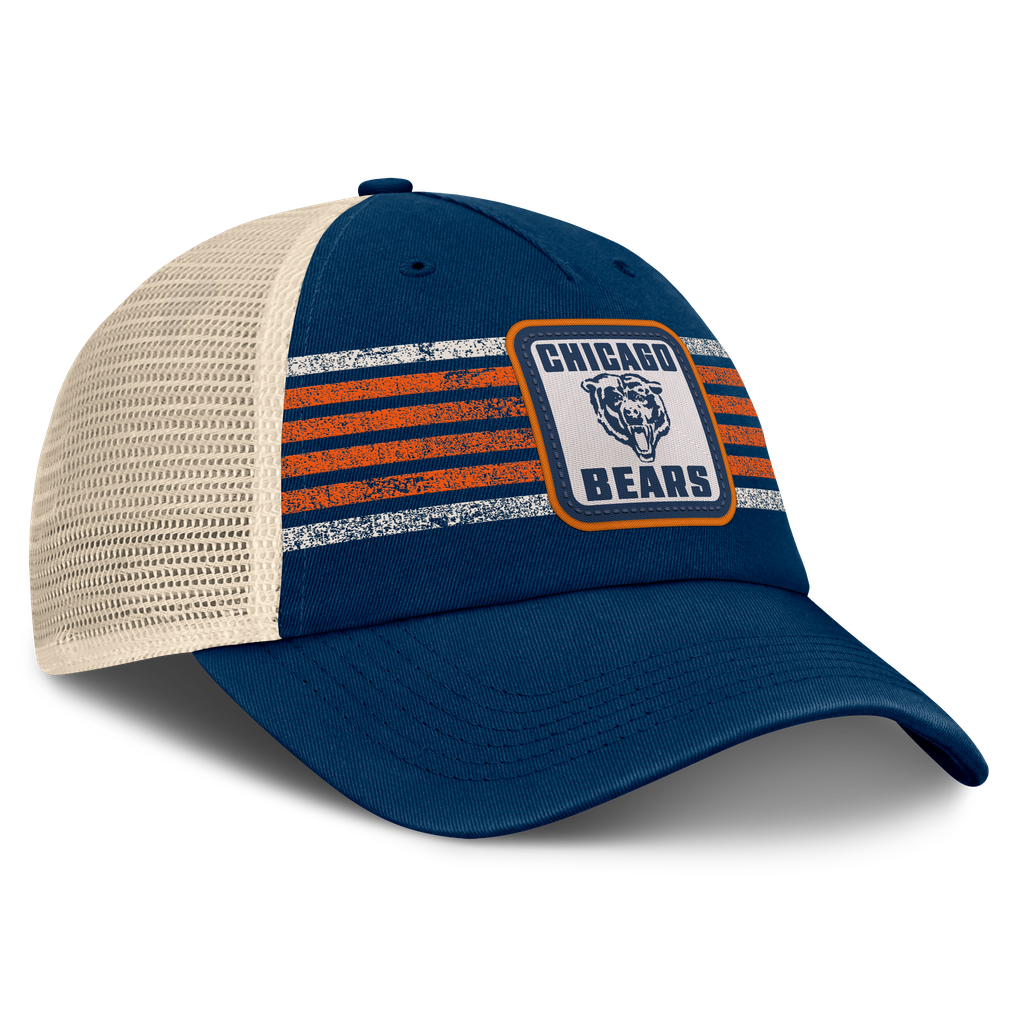 Chicago Bears Fanatics Heritage Logo Waggle Unstructured Trucker Hat - Navy