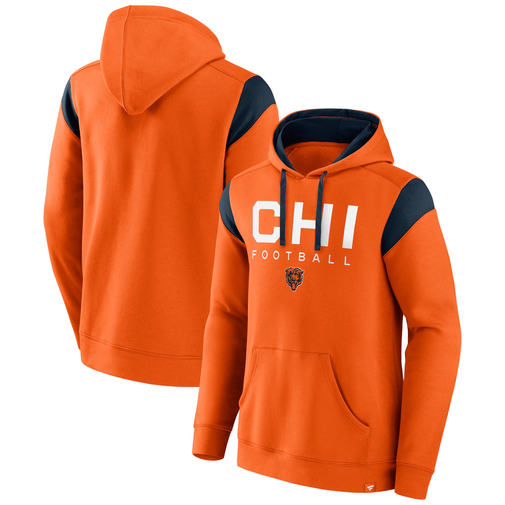Men's Fanatics Orange Chicago Bears Call The Shot Pullover Hoodie
