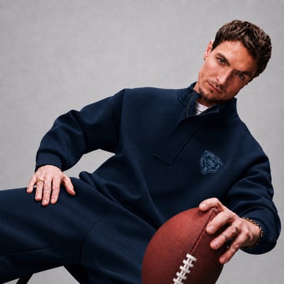  Chicago Bears Levelwear Core Logo Luxe Stein 1/4 Zip Pullover - Navy