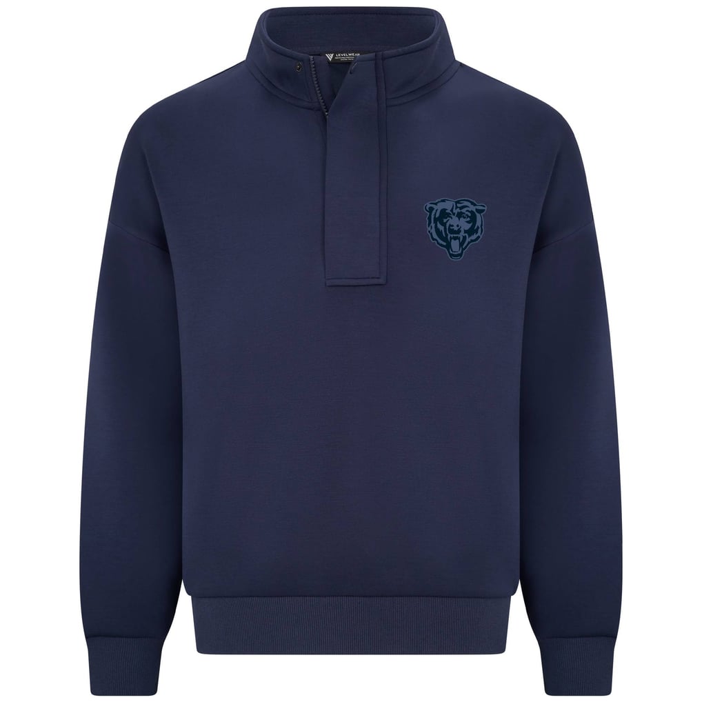 Men's Chicago Bears Levelwear Navy Core Logo Luxe Stein Quarter-Zip ...