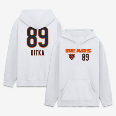 Mike Ditka Chicago Bears Touchdown Name & Number Hoodie - White