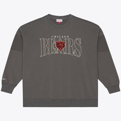  Chicago Bears Mitchell & Ness Oversized Heritage Hues Fleece Sweatshirt - Gray