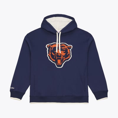 Chicago Bears Mitchell & Ness Premium Essentials Heavyweight Fleece Hoodie - Navy