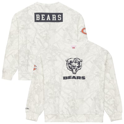  Chicago Bears Mitchell & Ness Ghosted Crewneck Sweatshirt - White