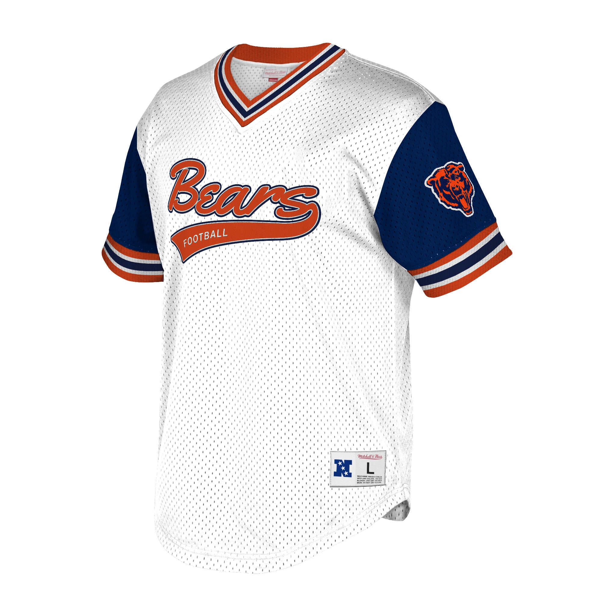 Men's Chicago Bears Mitchell & Ness White/Navy Top Prospect Mesh V