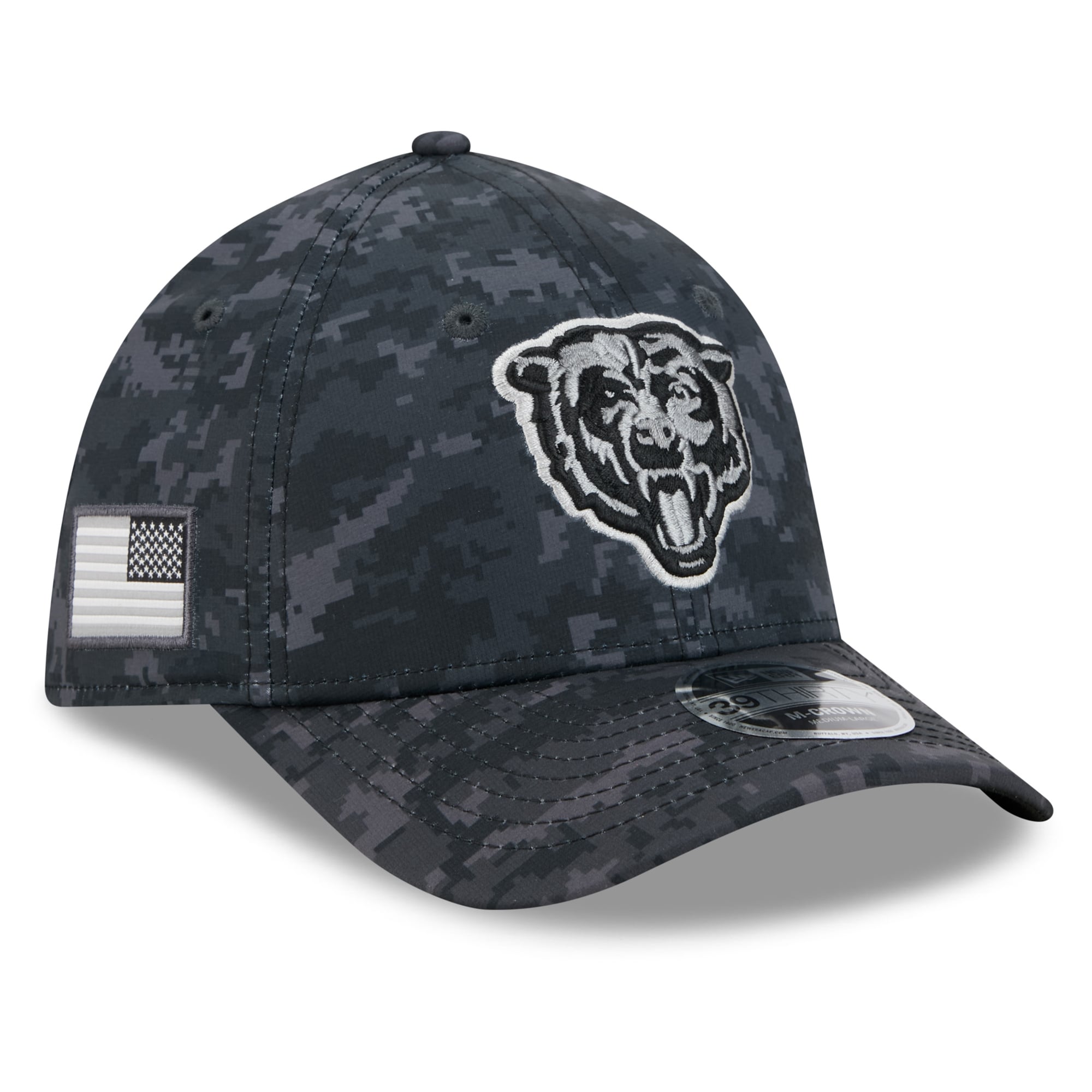 New Era Chicago Bears Black 2026 Salute To Service 39THIRTY M-Crown ...