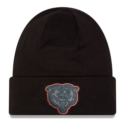 Chicago Bears New Era Chrome Cuffed Knit Hat - Black