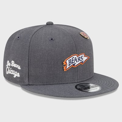 Chicago Bears New Era Pennant Pin 9FIFTY Snapback Hat - Charcoal