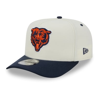 Chicago Bears New Era Rear Wordmark A-Frame 9FIFTY Snapback Hat - Cream/Navy