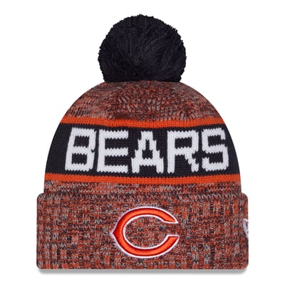 Chicago Bears New Era Marled Cuffed Knit Hat with Pom - Navy